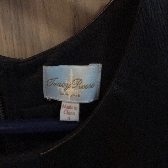 Tracy Reese Leather Peplum Cocktail Dress - Picture 3 of 6